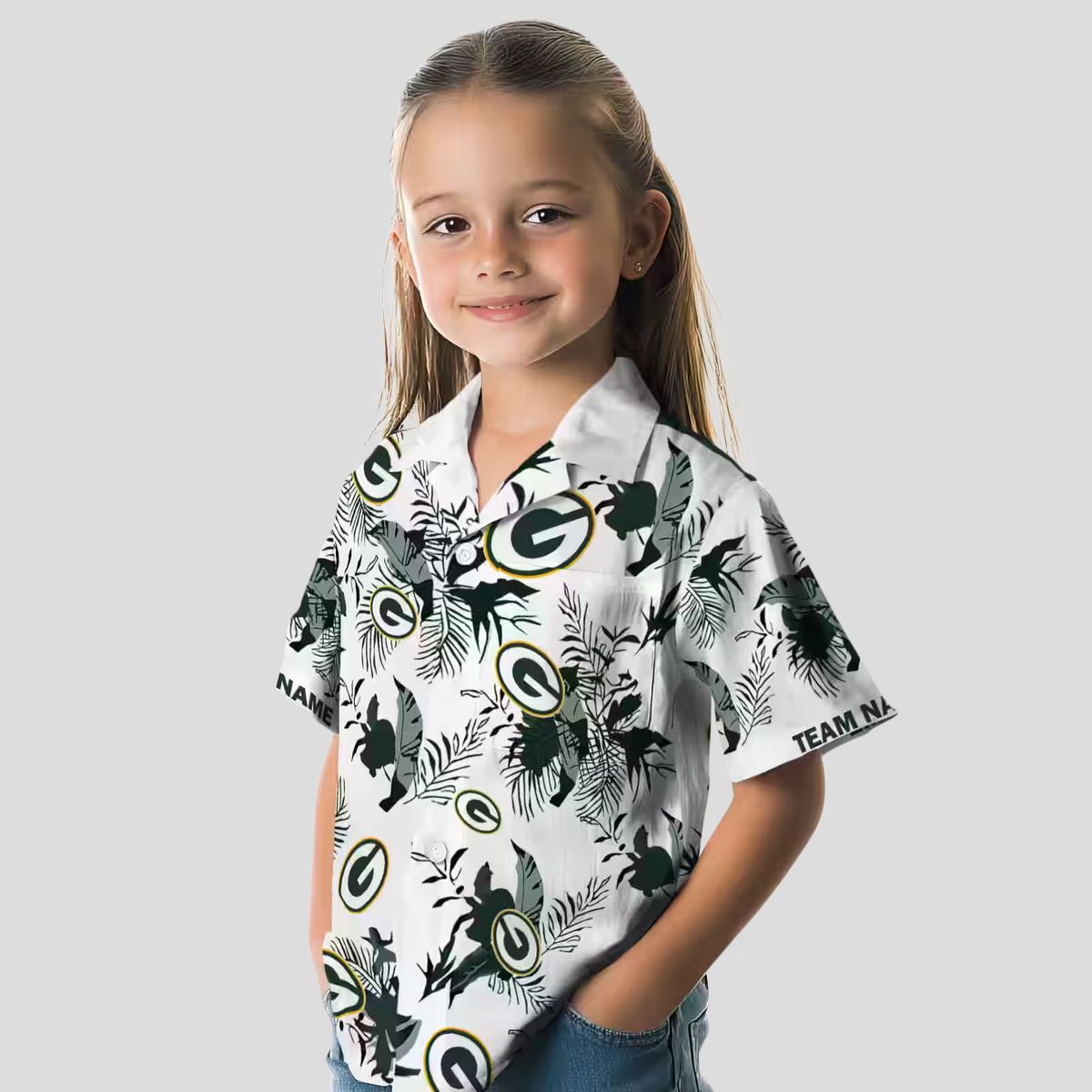 NFL Green Bay Packers Hawaiian Aloha Shirt, Custom Botanical Tropical Green White Shirt
