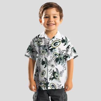 NFL Green Bay Packers Hawaiian Aloha Shirt, Custom Botanical Tropical Green White Shirt