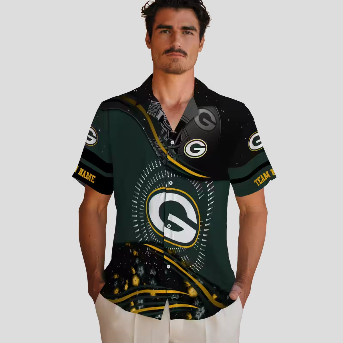 NFL Green Bay Packers Hawaiian Shirt, Tropical Wave Aloha Shirt for Football Fans