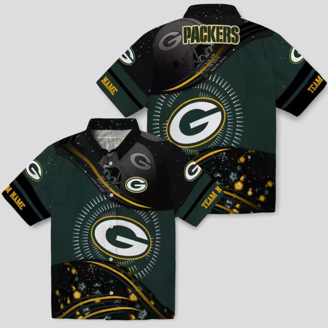 NFL Green Bay Packers Hawaiian Shirt, Tropical Wave Aloha Shirt for Football Fans