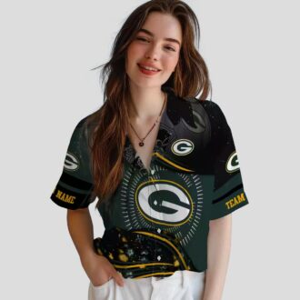 NFL Green Bay Packers Hawaiian Shirt, Tropical Wave Aloha Shirt for Football Fans