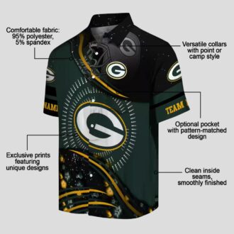 NFL Green Bay Packers Hawaiian Shirt, Tropical Wave Aloha Shirt for Football Fans
