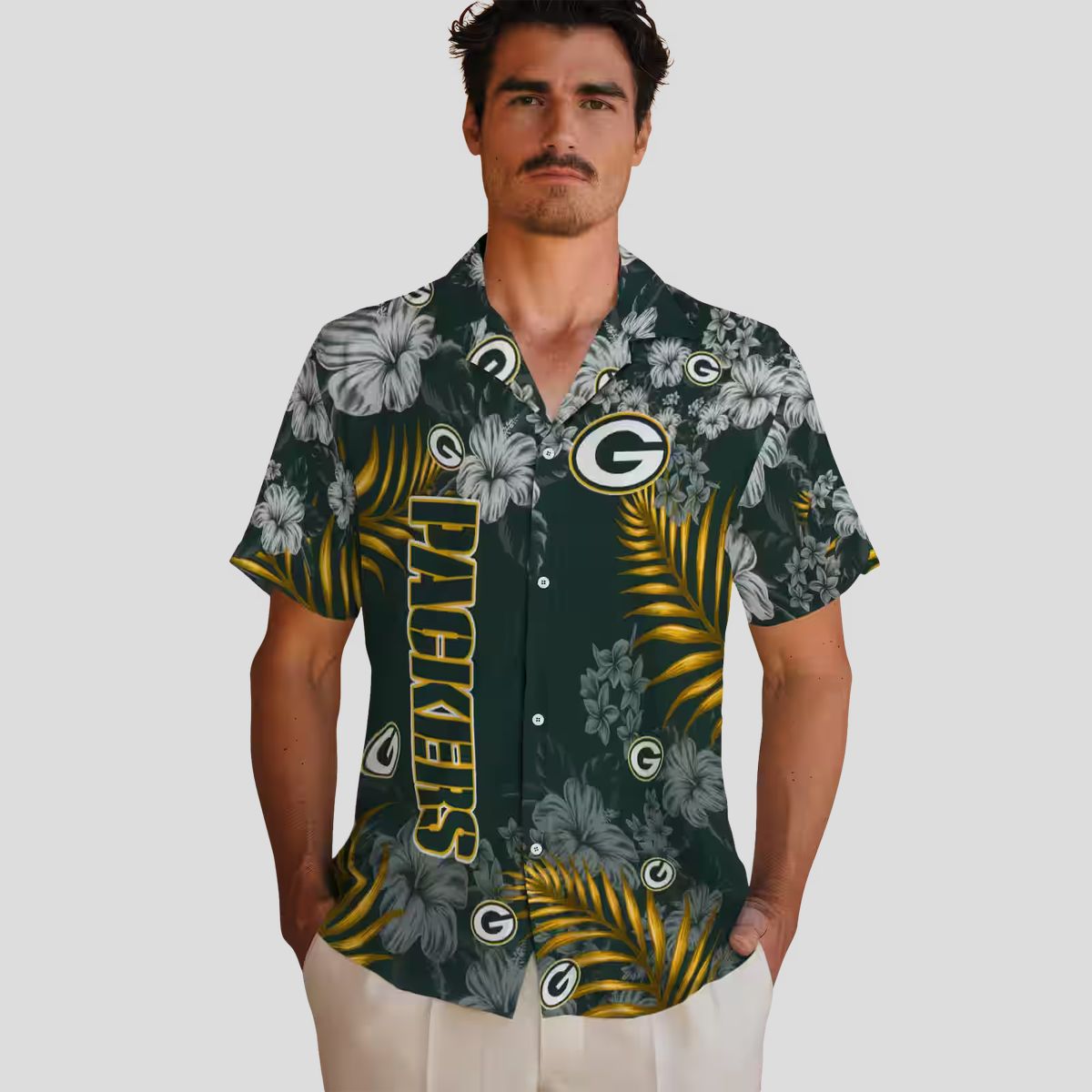 NFL Green Bay Packers Hibiscus Hawaiian Shirt, Tropical Beach Shirt for Summer Vacation