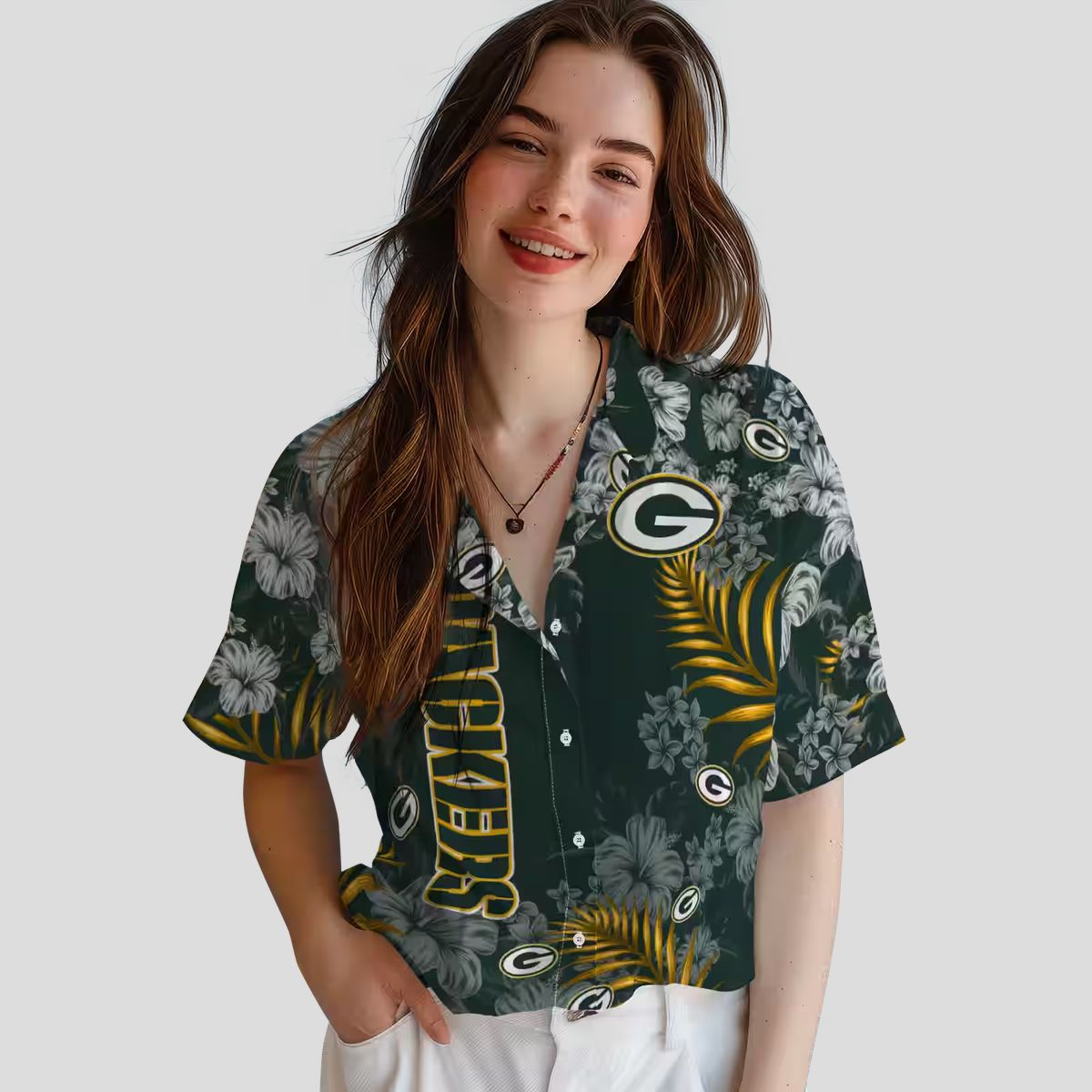 NFL Green Bay Packers Hibiscus Hawaiian Shirt, Tropical Beach Shirt for Summer Vacation