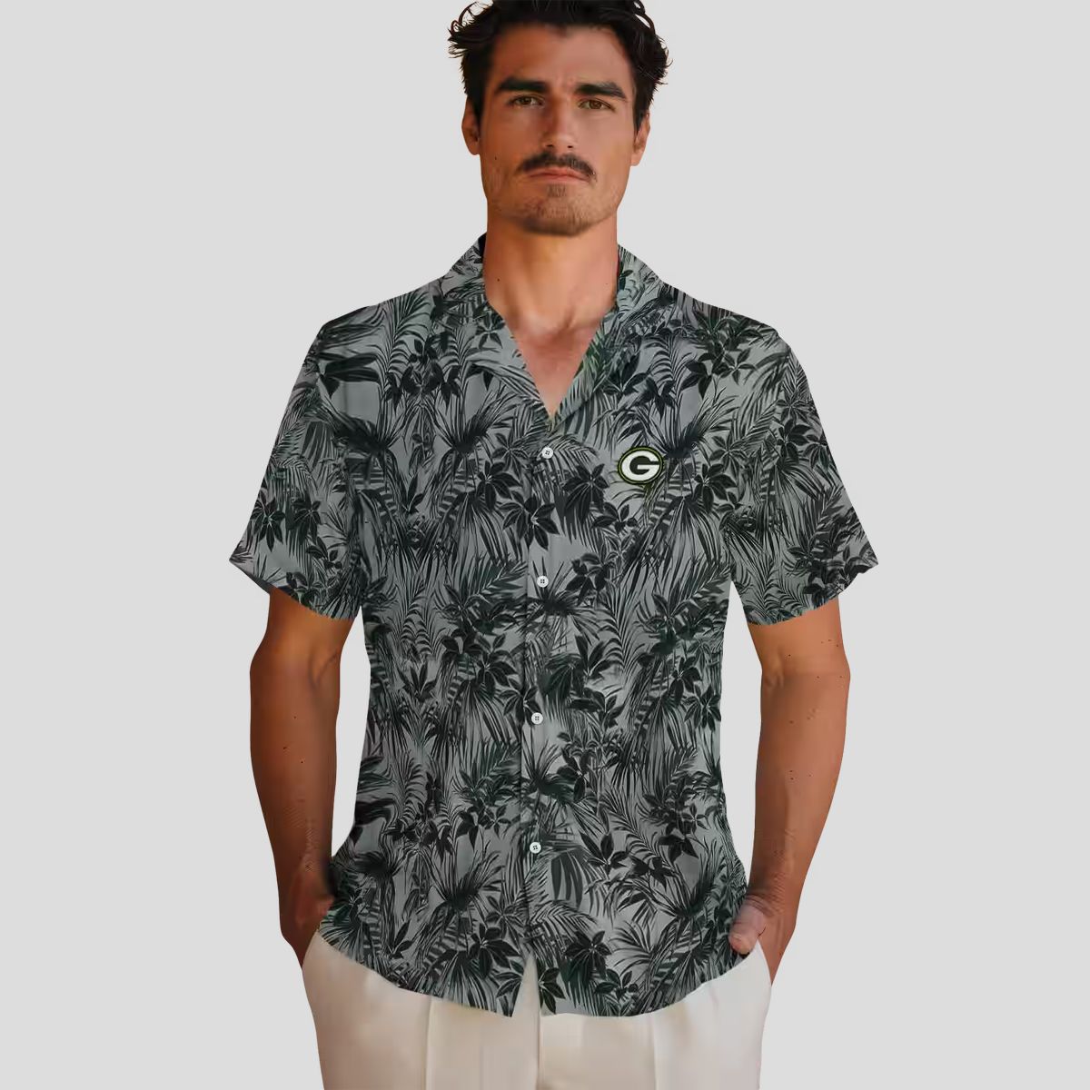 NFL Green Bay Packers Leaf Hawaiian Shirt, Best Tropical Button Up for NFL Fans