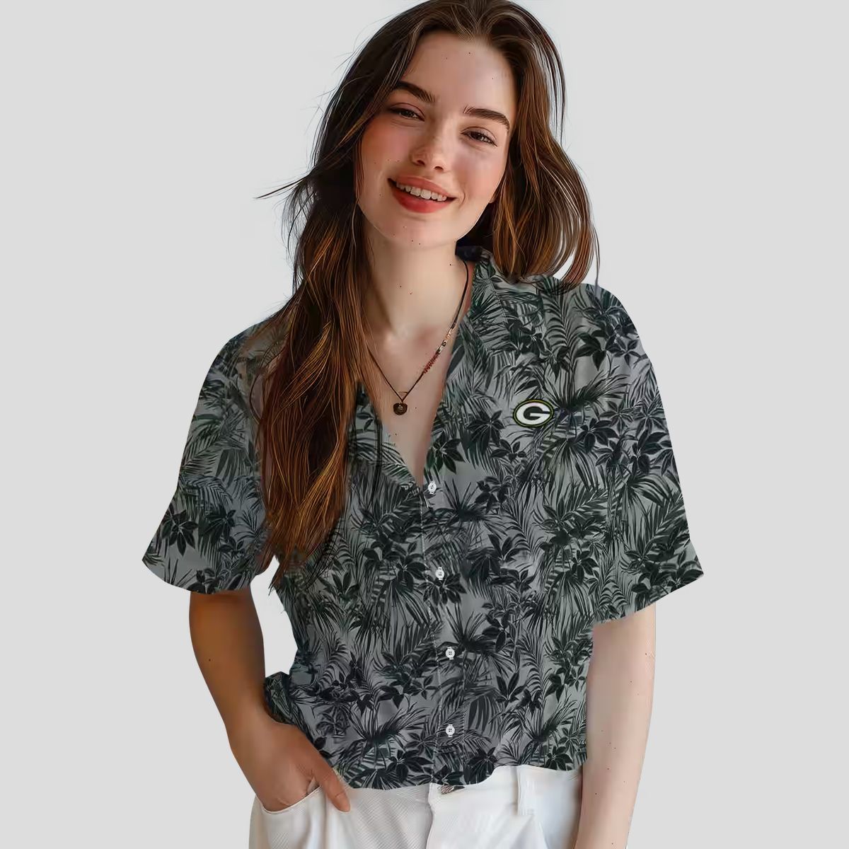 NFL Green Bay Packers Leaf Hawaiian Shirt, Best Tropical Button Up for NFL Fans