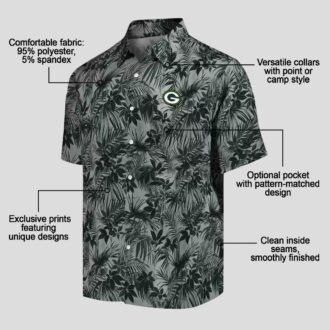 NFL Green Bay Packers Leaf Hawaiian Shirt, Best Tropical Button Up for NFL Fans