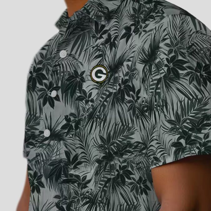 NFL Green Bay Packers Leaf Hawaiian Shirt, Best Tropical Button Up for NFL Fans