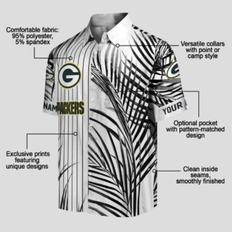 NFL Green Bay Packers Palm Stripes Shirt, Aloha Hawaiian Green Black White for Summer