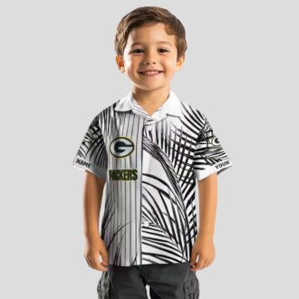 NFL Green Bay Packers Palm Stripes Shirt, Aloha Hawaiian Green Black White for Summer