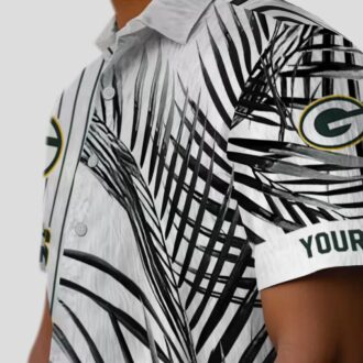 NFL Green Bay Packers Palm Stripes Shirt, Aloha Hawaiian Green Black White for Summer