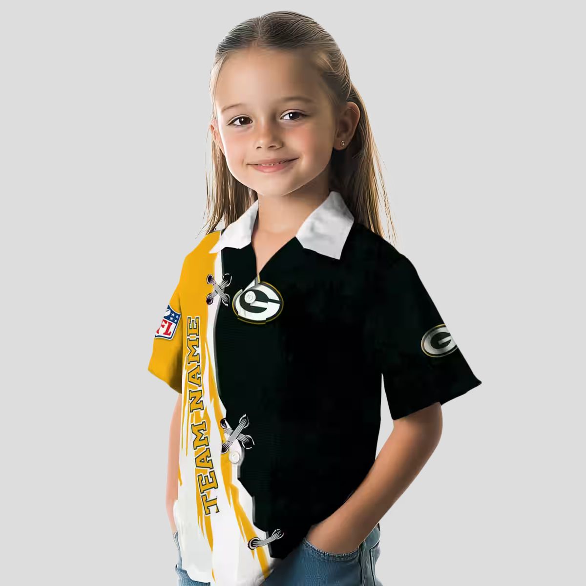 NFL Green Bay Packers Summer Hawaiian Shirt, Edgy Streaks Green White Beach Vacation Shirt