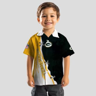 NFL Green Bay Packers Summer Hawaiian Shirt, Edgy Streaks Green White Beach Vacation Shirt