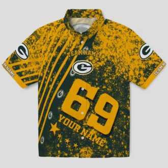 Personalized Green Bay Packers Tropical Shirt, Star Stripes Green NFL Hawaiian Shirt