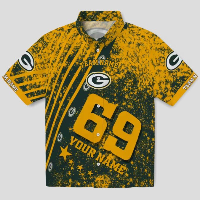 Personalized Green Bay Packers Tropical Shirt, Star Stripes Green NFL Hawaiian Shirt