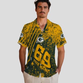 Personalized Green Bay Packers Tropical Shirt, Star Stripes Green NFL Hawaiian Shirt