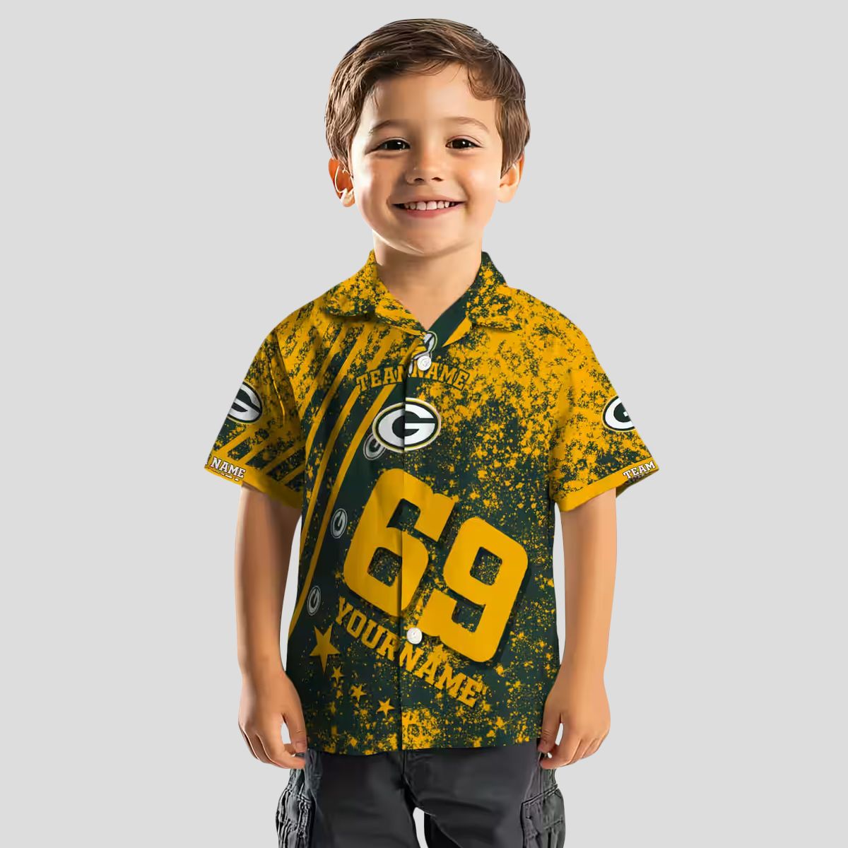 Personalized Green Bay Packers Tropical Shirt, Star Stripes Green NFL Hawaiian Shirt