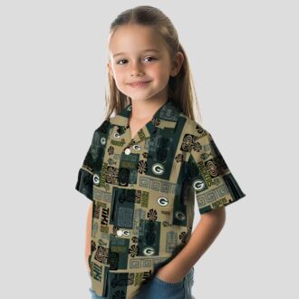 Tropical Green Bay Packers Hawaiian Shirt, Tribal Design Aloha Shirt for NFL Fans & Beach