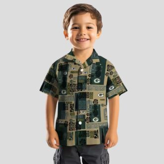 Tropical Green Bay Packers Hawaiian Shirt, Tribal Design Aloha Shirt for NFL Fans & Beach