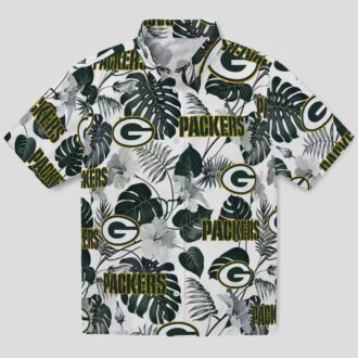 Tropical Plants Green Bay Packers Hawaiian Shirt, Green White Aloha NFL Shirt