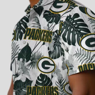 Tropical Plants Green Bay Packers Hawaiian Shirt, Green White Aloha NFL Shirt