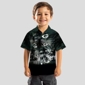 Tropical Sunset Green Bay Packers Hawaiian Shirt, Green & Black Custom Aloha Shirts