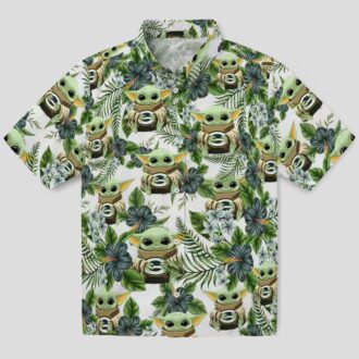 Tropical Yoda Green Bay Packers Hawaiian Shirt, NFL Summer Beachwear for Game Day