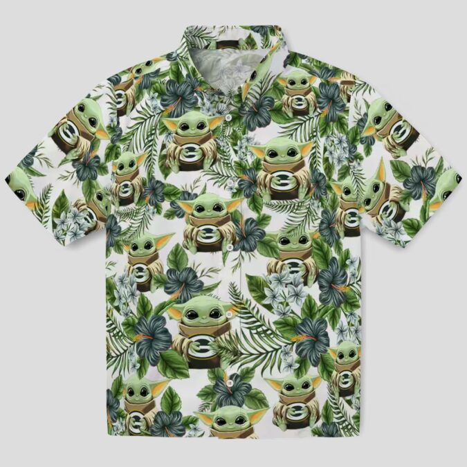 Tropical Yoda Green Bay Packers Hawaiian Shirt, NFL Summer Beachwear for Game Day