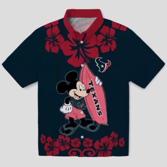 Disney Mickey Surfing Houston Texans Blue Hawaiian Shirt for Men and Women