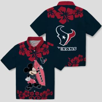 Disney Mickey Surfing Houston Texans Blue Hawaiian Shirt for Men and Women