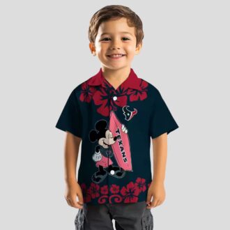 Disney Mickey Surfing Houston Texans Blue Hawaiian Shirt for Men and Women