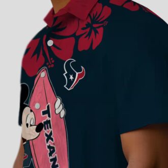 Disney Mickey Surfing Houston Texans Blue Hawaiian Shirt for Men and Women