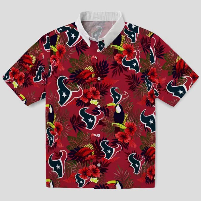 Houston Texans Aloha Toucan Floral Hawaiian Shirt – Summer NFL Fan Apparel