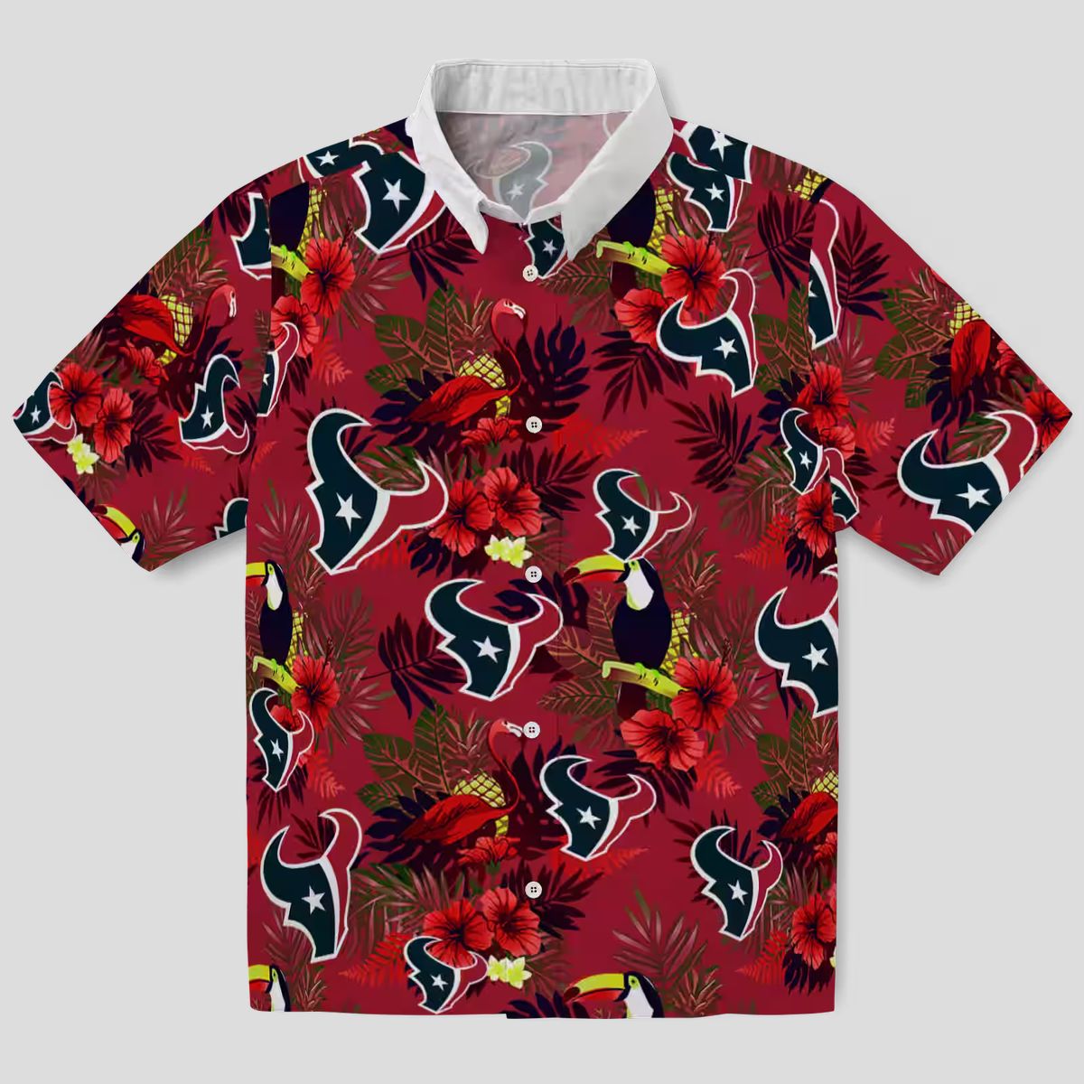 Houston Texans Aloha Toucan Floral Hawaiian Shirt – Summer NFL Fan Apparel
