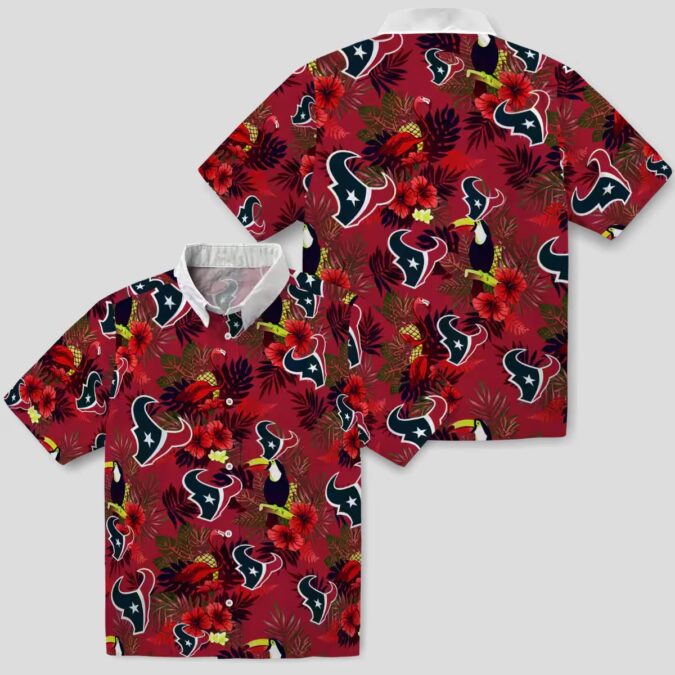 Houston Texans Aloha Toucan Floral Hawaiian Shirt – Summer NFL Fan Apparel