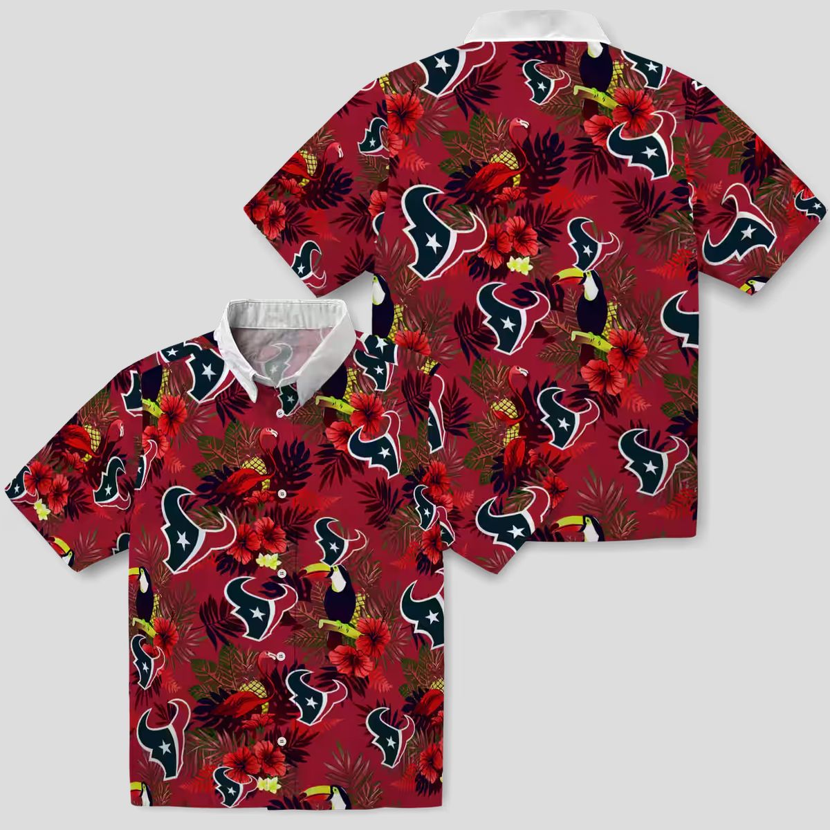 Houston Texans Aloha Toucan Floral Hawaiian Shirt – Summer NFL Fan Apparel