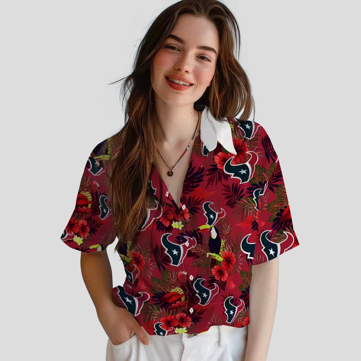 Houston Texans Aloha Toucan Floral Hawaiian Shirt – Summer NFL Fan Apparel