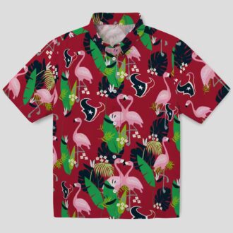 Houston Texans Blue Green Hawaiian Shirt with Flamingo Tropical Print for Fans