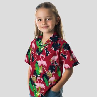 Houston Texans Blue Green Hawaiian Shirt with Flamingo Tropical Print for Fans