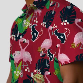 Houston Texans Blue Green Hawaiian Shirt with Flamingo Tropical Print for Fans