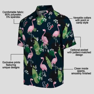 Houston Texans Flamingo Leaf Aloha Hawaiian Shirt - Perfect for Summer & Tailgating