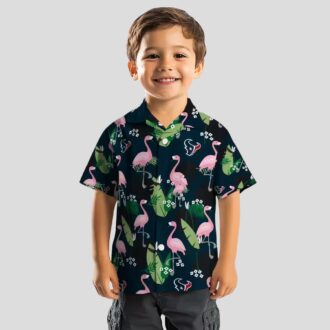 Houston Texans Flamingo Leaf Aloha Hawaiian Shirt - Perfect for Summer & Tailgating
