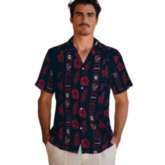 Houston Texans Floral Blue Hawaiian Shirt, Tropical Summer Beachwear for Fans