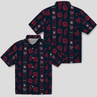 Houston Texans Floral Blue Hawaiian Shirt, Tropical Summer Beachwear for Fans