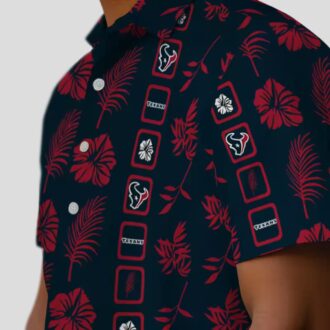 Houston Texans Floral Blue Hawaiian Shirt, Tropical Summer Beachwear for Fans