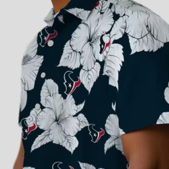 Houston Texans Hibiscus Blooms Blue Hawaiian Shirt for Men and Women