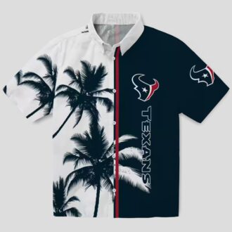 Houston Texans Palm Trees Hawaiian Shirt, NFL Blue White Beach Apparel