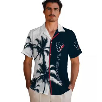 Houston Texans Palm Trees Hawaiian Shirt, NFL Blue White Beach Apparel