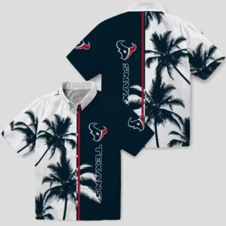 Houston Texans Palm Trees Hawaiian Shirt, NFL Blue White Beach Apparel