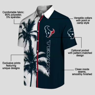 Houston Texans Palm Trees Hawaiian Shirt, NFL Blue White Beach Apparel